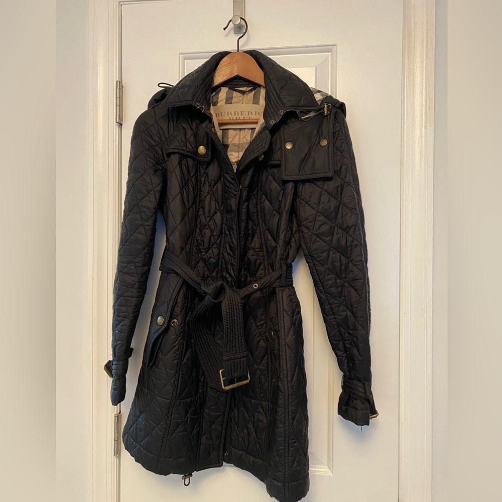 Burberry Black Quilted Coat